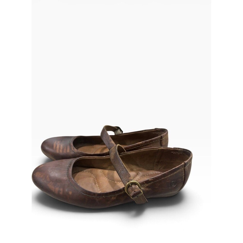 Born Maree Mary Jane Flats Shoes Womens 6.5 Brown Leather Buckle Comfort Casual